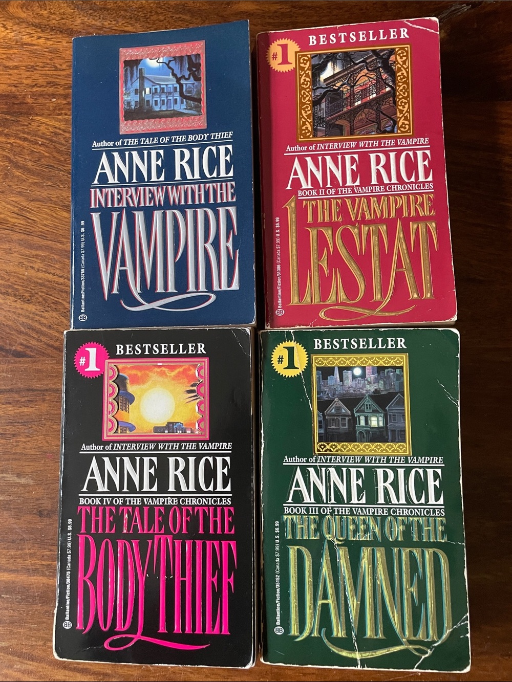 4 Anne Rice Vintage Paperback Books Interview Vampires Lester Body Thief Damned